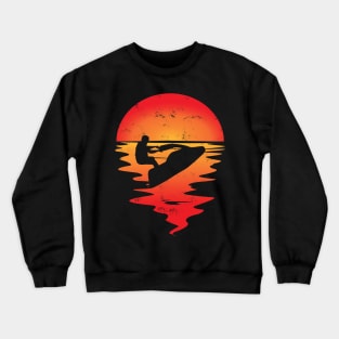 Jet Ski Sunset Design Crewneck Sweatshirt